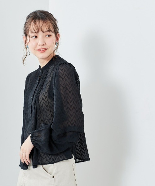 cepo(セポ)の「2WAY シアードビーブラウス(シャツ/ブラウス・レディース・ブラック/オフホワイト/グリーン/グレー・M)」の20枚目の写真