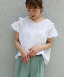 【日本製】ギャザーフリルブラウス