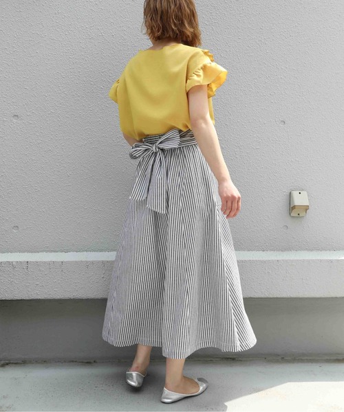 BE NEAT（ビーニート）の「【日本製】ギャザーフリルブラウス（シャツ/ブラウス・レディース・オフホワイト/イエロー・M）」の13枚目の写真