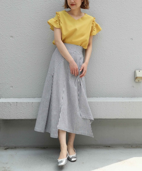 BE NEAT（ビーニート）の「【日本製】ギャザーフリルブラウス（シャツ/ブラウス・レディース・オフホワイト/イエロー・M）」の11枚目の写真