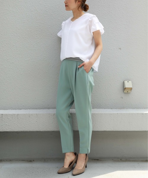 BE NEAT（ビーニート）の「【日本製】ギャザーフリルブラウス（シャツ/ブラウス・レディース・オフホワイト/イエロー・M）」の20枚目の写真