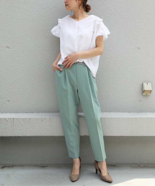 BE NEAT（ビーニート）の「【日本製】ギャザーフリルブラウス（シャツ/ブラウス・レディース・オフホワイト/イエロー・M）」の22枚目の写真