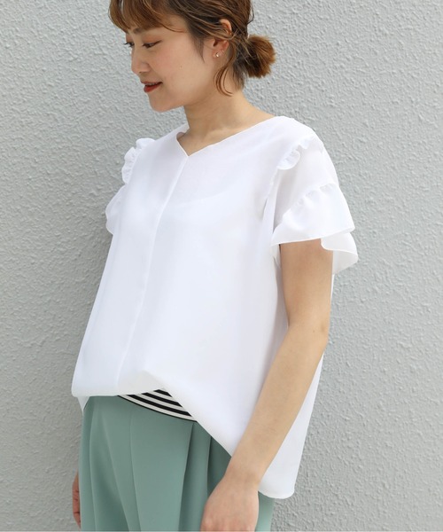 BE NEAT（ビーニート）の「【日本製】ギャザーフリルブラウス（シャツ/ブラウス・レディース・オフホワイト/イエロー・M）」の16枚目の写真