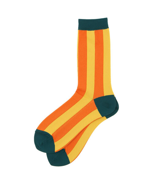 MARCOMONDE(マルコモンド)の「MARCOMONDE(マルコモンド)ストライプソックス メンズ(ソックス/靴下・メンズ・グリーン/レッド/オレンジ・FREE)」の3枚目の写真