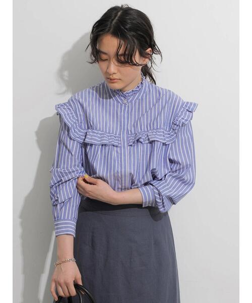 AMERICAN HOLIC（アメリカンホリック）の「スタンドフリルブラウス（シャツ/ブラウス・レディース・ブラック/オフホワイト/ストライプ・FREE）」の16枚目の写真
