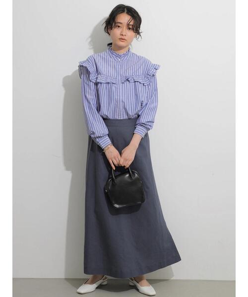 AMERICAN HOLIC（アメリカンホリック）の「スタンドフリルブラウス（シャツ/ブラウス・レディース・ブラック/オフホワイト/ストライプ・FREE）」の11枚目の写真