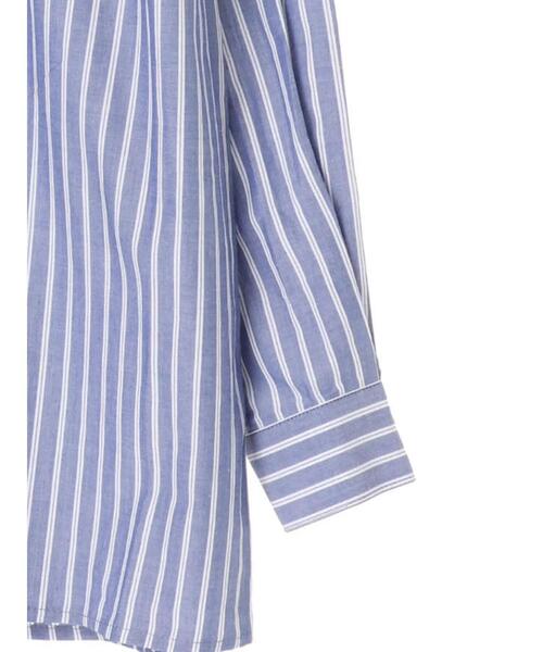 AMERICAN HOLIC（アメリカンホリック）の「スタンドフリルブラウス（シャツ/ブラウス・レディース・ブラック/オフホワイト/ストライプ・FREE）」の8枚目の写真