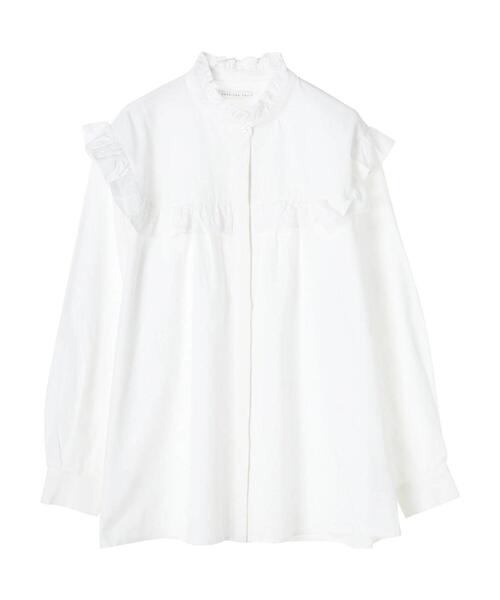 AMERICAN HOLIC（アメリカンホリック）の「スタンドフリルブラウス（シャツ/ブラウス・レディース・ブラック/オフホワイト/ストライプ・FREE）」の6枚目の写真