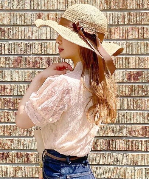 anown（アノン）の「ビッグカラー レースパフスリーブブラウス【ファッションインフルエンサーanchan×anown 限定コラボ】（シャツ/ブラウス・レディース・ホワイト/ピンク・S/M）」の19枚目の写真