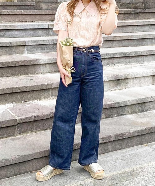 anown（アノン）の「ビッグカラー レースパフスリーブブラウス【ファッションインフルエンサーanchan×anown 限定コラボ】（シャツ/ブラウス・レディース・ホワイト/ピンク・S/M）」の17枚目の写真