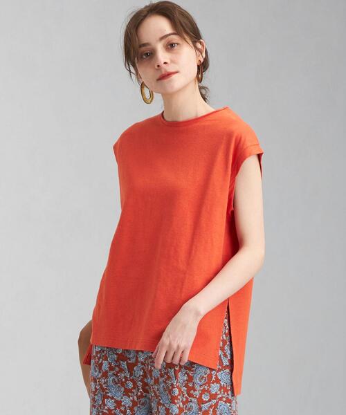 green label relaxing（グリーンレーベルリラクシング）の「CFC ソデ ツイスト ノースリーブ プルオーバー カットソー（Tシャツ/カットソー・レディース・オレンジ/ベージュ/その他1/ダークブラウン・FREE）」の3枚目の写真