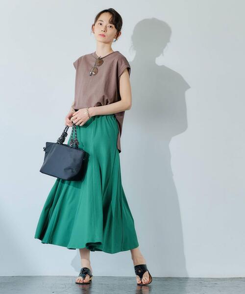 green label relaxing（グリーンレーベルリラクシング）の「CFC ソデ ツイスト ノースリーブ プルオーバー カットソー（Tシャツ/カットソー・レディース・オレンジ/ベージュ/その他1/ダークブラウン・FREE）」の12枚目の写真