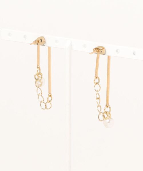 tone(トーン)の「【-lensa-】パールビーズのシンプルゴールドピアス(MA)(ピアス(両耳用)・レディース・ゴールド・FREE)」の4枚目の写真