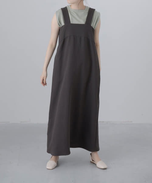 LAATO（ラート）の「SHOWER ONE-PIECE（ワンピース・レディース・ベージュ/チャコールグレー・FREE）」の2枚目の写真
