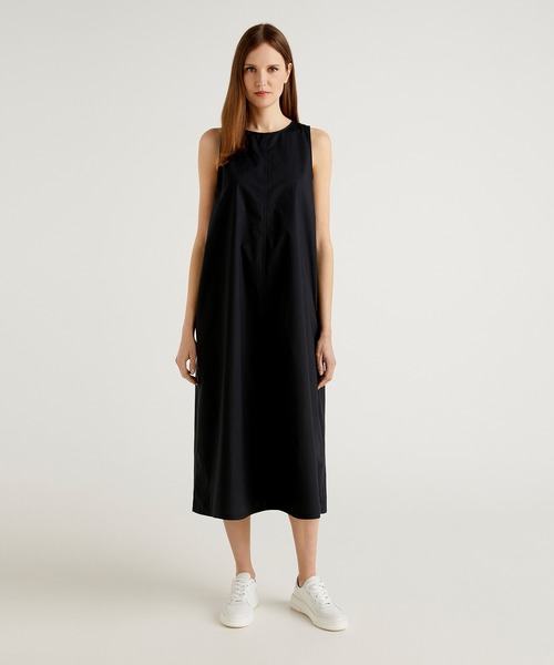 Benetton ベネトンユナイテッドカラーズオブベネトン のファッション Of United Of コットンノースリーブロングワンピース ワンピース Benetton Colors Benetton United