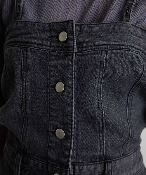 vis-`a-vis(ビサビ)の「【WEB限定】マーメイドラインデニムジャンパースカート(ジャンパースカート・レディース・スミクロ/ブルー系その他4・S/M)」の19枚目の写真