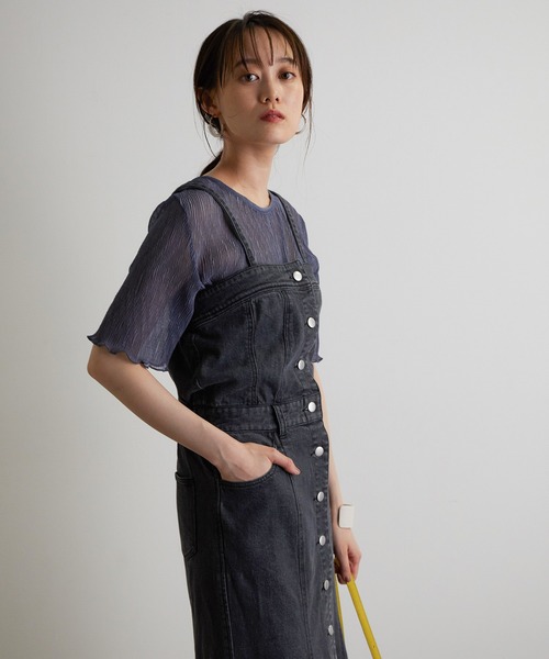 vis-`a-vis(ビサビ)の「【WEB限定】マーメイドラインデニムジャンパースカート(ジャンパースカート・レディース・スミクロ/ブルー系その他4・S/M)」の12枚目の写真