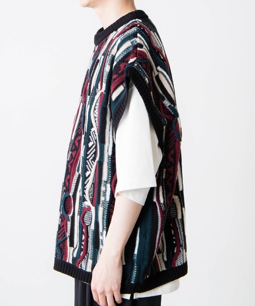 WEGO（ウィゴー）の「WEGO/総柄デザインベスト（ベスト・メンズ・ライトベージュ/ブラック/ブラック系その他・LARGE/MEDIUM）」の16枚目の写真