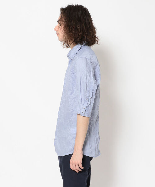 FranCisT_MOR.K.S.（フランシストモークス）の「FranCisT_MOR.K.S./フランシスト モークス/WASHED LINEN H/S SHIRT（シャツ/ブラウス・メンズ・ホワイト/ブラック/ラベンダー・2/3/4）」の4枚目の写真