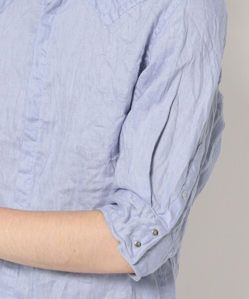 FranCisT_MOR.K.S.（フランシストモークス）の「FranCisT_MOR.K.S./フランシスト モークス/WASHED LINEN H/S SHIRT（シャツ/ブラウス・メンズ・ホワイト/ブラック/ラベンダー・2/3/4）」の20枚目の写真