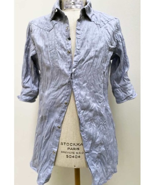 FranCisT_MOR.K.S.（フランシストモークス）の「FranCisT_MOR.K.S./フランシスト モークス/WASHED LINEN H/S SHIRT（シャツ/ブラウス・メンズ・ホワイト/ブラック/ラベンダー・2/3/4）」の6枚目の写真