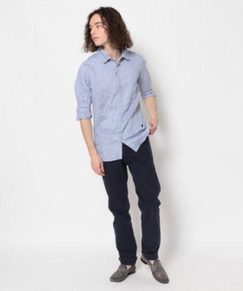 FranCisT_MOR.K.S.（フランシストモークス）の「FranCisT_MOR.K.S./フランシスト モークス/WASHED LINEN H/S SHIRT（シャツ/ブラウス・メンズ・ホワイト/ブラック/ラベンダー・2/3/4）」の16枚目の写真