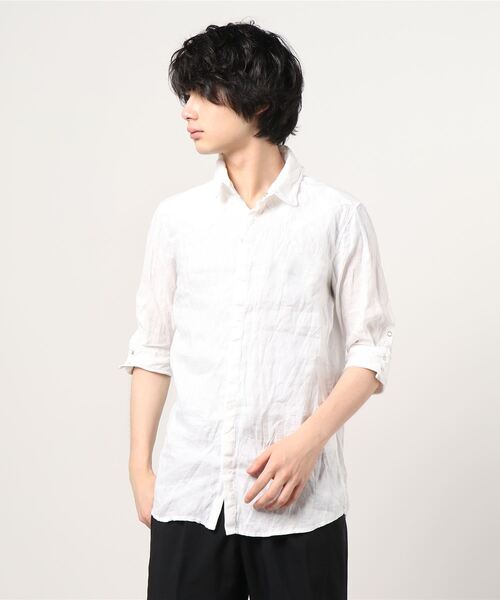 FranCisT_MOR.K.S.（フランシストモークス）の「FranCisT_MOR.K.S./フランシスト モークス/WASHED LINEN H/S SHIRT（シャツ/ブラウス・メンズ・ホワイト/ブラック/ラベンダー・2/3/4）」の18枚目の写真