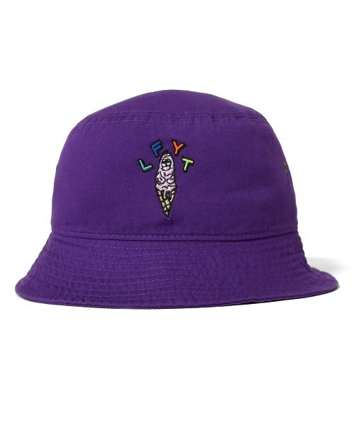 LFYT（エルエフワイティー）の「LFYT ラファイエット [Lafayette] - × ラブン [RABUNS] コラボ メルティング ミスタースナブ バケットハット [MELTING MR.SNUB BUCKET HAT]（ハット・メンズ・ブラック/グリーン/パープル/ホワイト・LARGE/MEDIUM）」の4枚目の写真