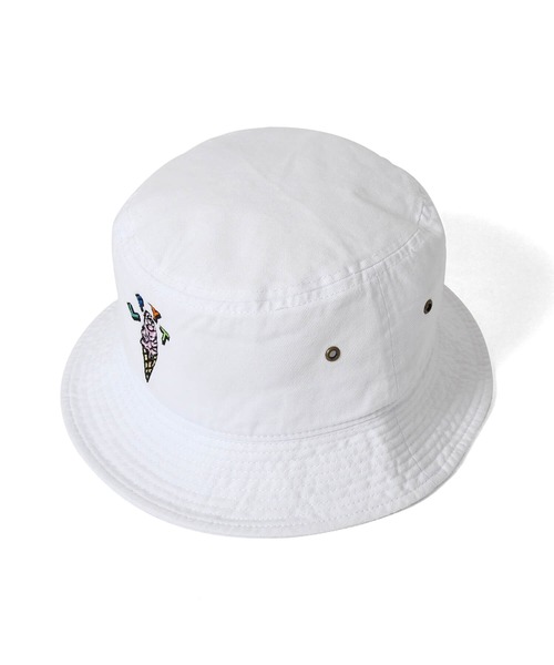 LFYT（エルエフワイティー）の「LFYT ラファイエット [Lafayette] - × ラブン [RABUNS] コラボ メルティング ミスタースナブ バケットハット [MELTING MR.SNUB BUCKET HAT]（ハット・メンズ・ブラック/グリーン/パープル/ホワイト・LARGE/MEDIUM）」の5枚目の写真