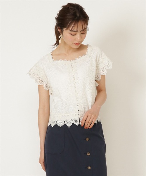 WILLSELECTION（ウィルセレクション）の「レースＭＩＸブラウス（シャツ/ブラウス・レディース・ブラック/オフホワイト/ピンク・MEDIUM）」の4枚目の写真