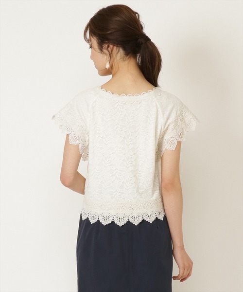 WILLSELECTION（ウィルセレクション）の「レースＭＩＸブラウス（シャツ/ブラウス・レディース・ブラック/オフホワイト/ピンク・MEDIUM）」の6枚目の写真