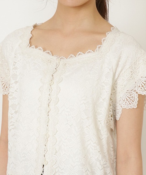 WILLSELECTION（ウィルセレクション）の「レースＭＩＸブラウス（シャツ/ブラウス・レディース・ブラック/オフホワイト/ピンク・MEDIUM）」の8枚目の写真