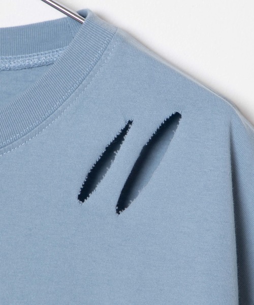 WEGO（ウィゴー）の「WEGO/ツイルワッペンダメージビックシルエットTシャツ（Tシャツ/カットソー・レディース・サックスブルー/スミクロ・FREE）」の15枚目の写真