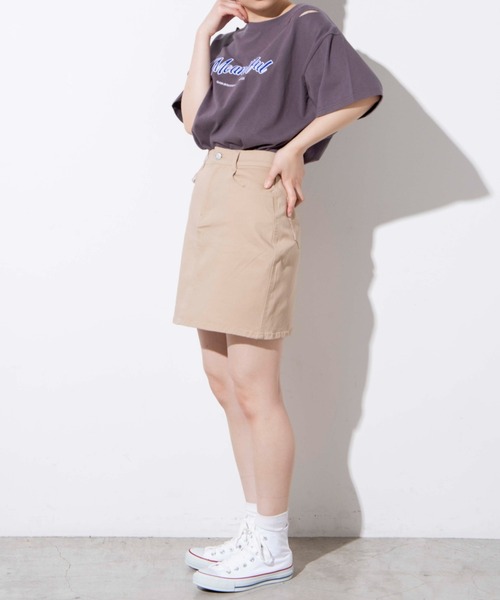 WEGO（ウィゴー）の「WEGO/ツイルワッペンダメージビックシルエットTシャツ（Tシャツ/カットソー・レディース・サックスブルー/スミクロ・FREE）」の4枚目の写真