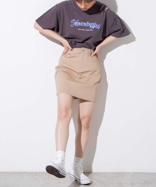 WEGO（ウィゴー）の「WEGO/ツイルワッペンダメージビックシルエットTシャツ（Tシャツ/カットソー・レディース・サックスブルー/スミクロ・FREE）」の5枚目の写真