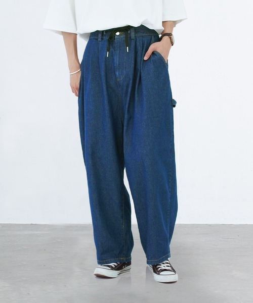 EDDEN ELLEN(エデンエレン)の「バルーンデニムパンツ(デニムパンツ・メンズ・オフホワイト/インディゴブルー・SMALL/MEDIUM/LARGE/X-SMALL)」の1枚目の写真