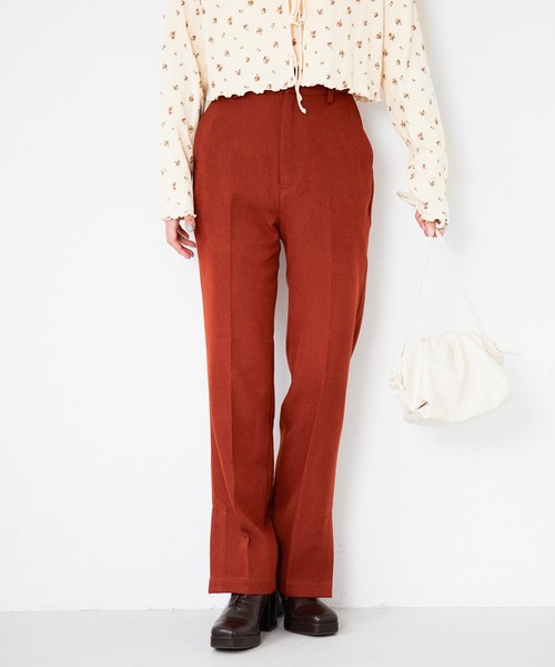 Heather（ヘザー）の「スリムフィットストレートパンツ　959875（スラックス・レディース・ブラック/グリーン/テラコッタ/イエロー/レッド・S/M/L/XS）」の3枚目の写真