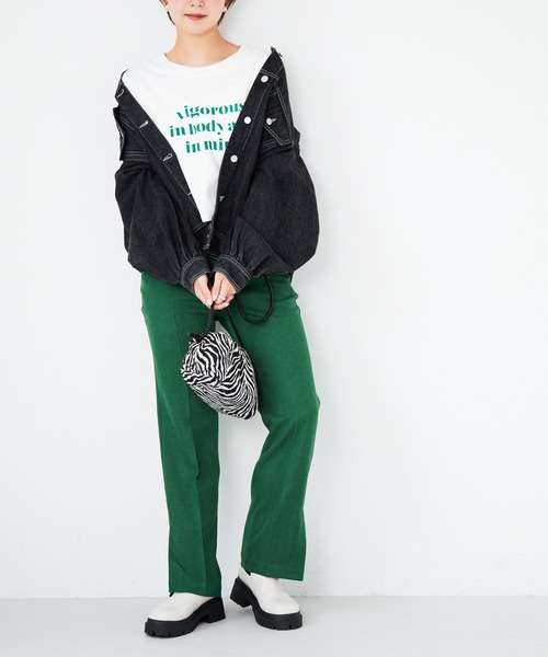 Heather（ヘザー）の「スリムフィットストレートパンツ　959875（スラックス・レディース・ブラック/グリーン/テラコッタ/イエロー/レッド・S/M/L/XS）」の21枚目の写真