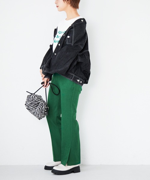 Heather（ヘザー）の「スリムフィットストレートパンツ　959875（スラックス・レディース・ブラック/グリーン/テラコッタ/イエロー/レッド・S/M/L/XS）」の22枚目の写真