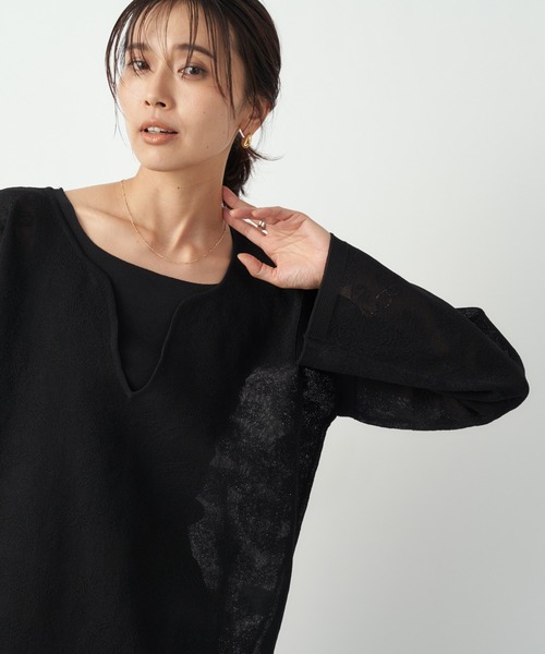 RIVE DROITE（リヴドロワ）の「大人の洗練されたデザインが魅力　ペイズリージャガードニット（ニット/セーター・レディース・ブラック/レッド・FREE）」の3枚目の写真