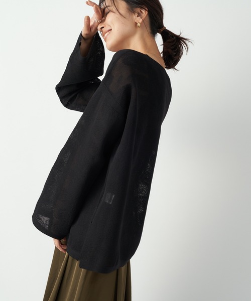 RIVE DROITE（リヴドロワ）の「大人の洗練されたデザインが魅力　ペイズリージャガードニット（ニット/セーター・レディース・ブラック/レッド・FREE）」の6枚目の写真