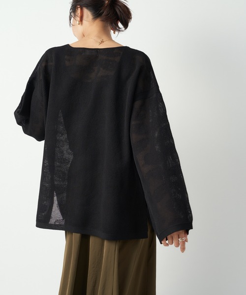 RIVE DROITE（リヴドロワ）の「大人の洗練されたデザインが魅力　ペイズリージャガードニット（ニット/セーター・レディース・ブラック/レッド・FREE）」の7枚目の写真