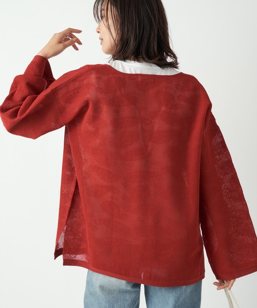 RIVE DROITE（リヴドロワ）の「大人の洗練されたデザインが魅力　ペイズリージャガードニット（ニット/セーター・レディース・ブラック/レッド・FREE）」の19枚目の写真