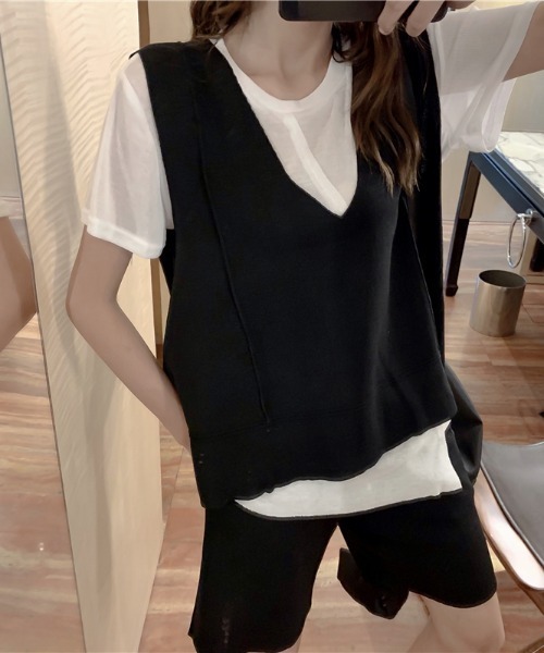 ベスト ボトム2点セットアップ ワンピース E T イーアンドティ のファッション