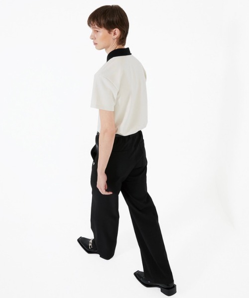 ESC STUDIO（イーエスシースタジオ）の「【ESC STUDIO】Button polo shirt（ポロシャツ・メンズ・ブラック/クリーム・ONE SIZE）」の18枚目の写真
