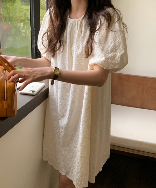 レディース ランタン袖のフラワー刺繍シースルーワンピース ワンピース Day Closet デイ クローゼット のファッション通販 Zozotown