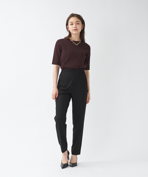 qualite（カリテ）の「ウォッシャブルクルーネックニットT（ニット/セーター・レディース・ダークブラウン/レッド/アイボリー・フリー）」の10枚目の写真