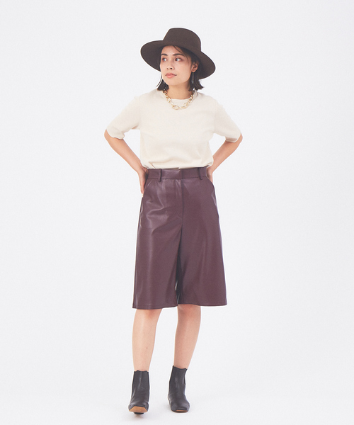 qualite（カリテ）の「ウォッシャブルクルーネックニットT（ニット/セーター・レディース・ダークブラウン/レッド/アイボリー・フリー）」の19枚目の写真