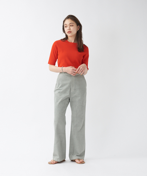 qualite（カリテ）の「ウォッシャブルクルーネックニットT（ニット/セーター・レディース・ダークブラウン/レッド/アイボリー・フリー）」の17枚目の写真