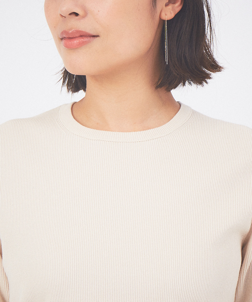 qualite（カリテ）の「ウォッシャブルクルーネックニットT（ニット/セーター・レディース・ダークブラウン/レッド/アイボリー・フリー）」の5枚目の写真